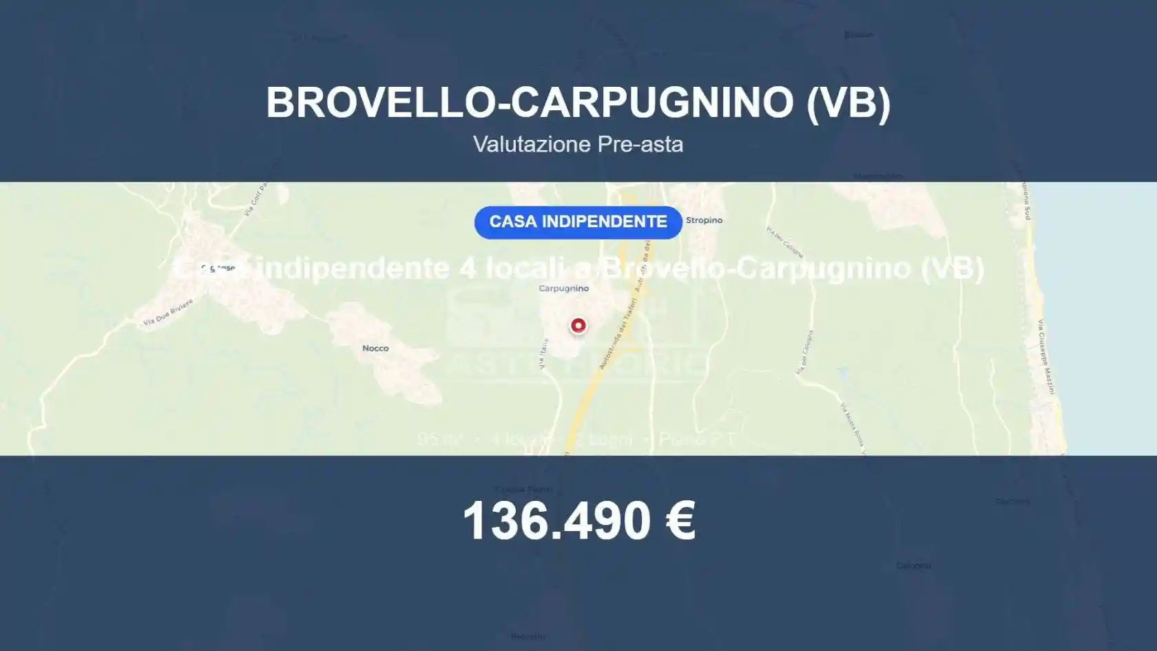 Villa in vendita a Brovello-Carpugnino