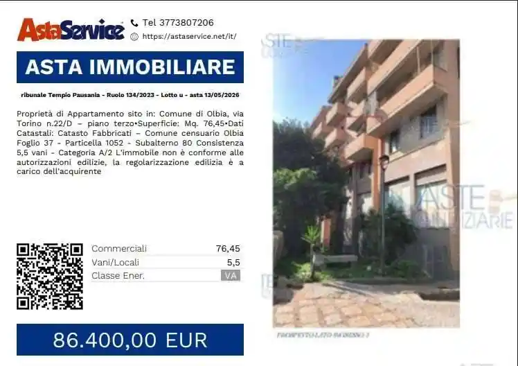 Appartamento in vendita a Olbia