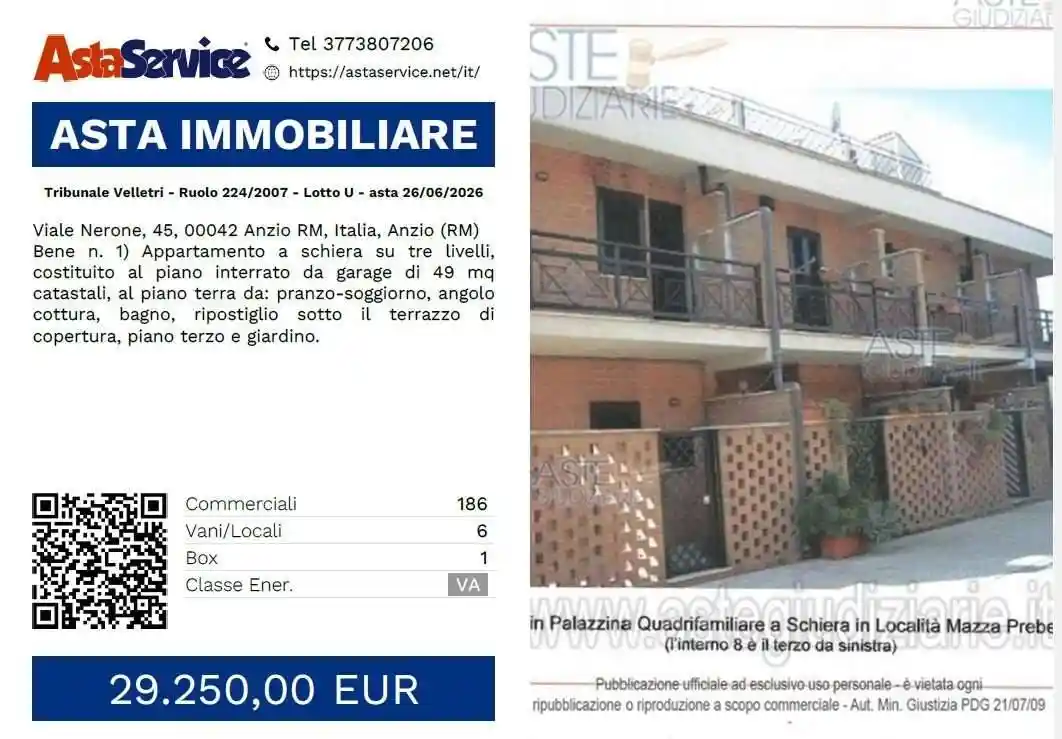 Appartamento in vendita a Anzio