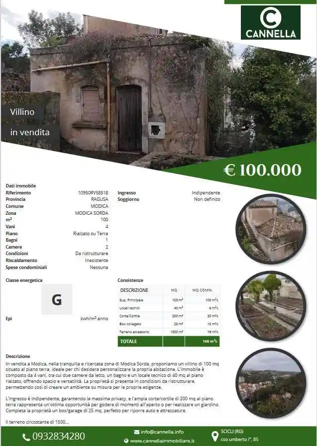 Villa in vendita a Modica