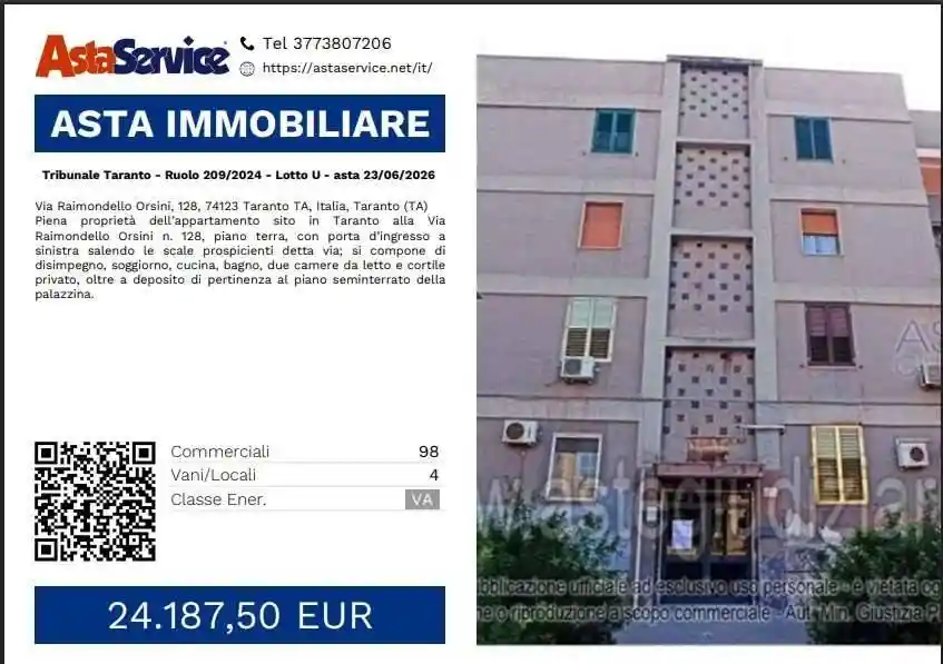 Appartamento in vendita a Taranto