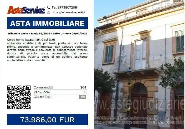 Appartamento in vendita a Gissi
