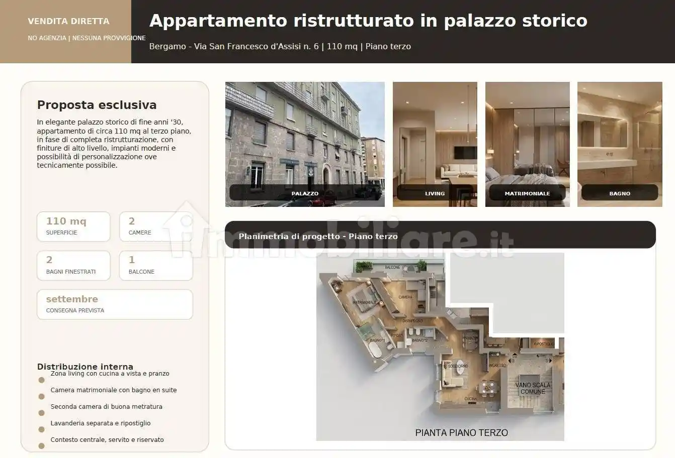 Appartamento in vendita a Bergamo