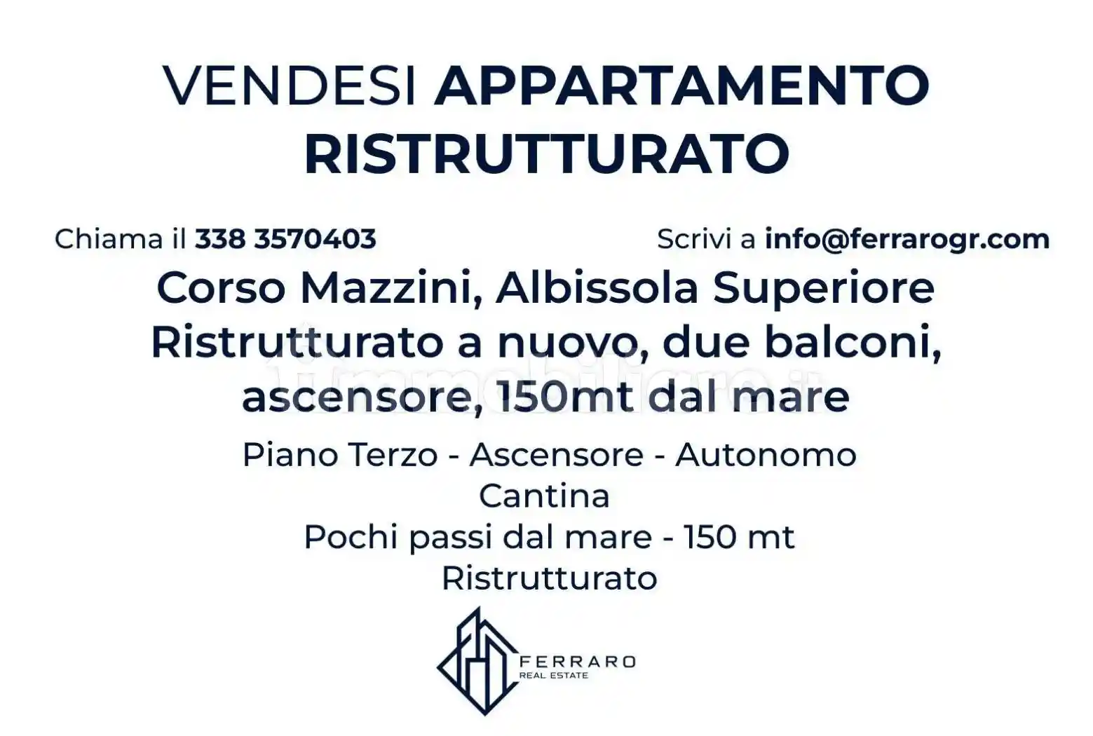Appartamento in vendita a Albisola Superiore