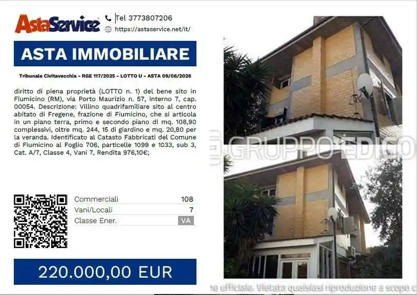 Villetta a schiera in vendita a Fiumicino