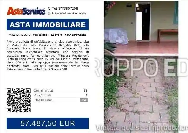 Appartamento in vendita a Bernalda