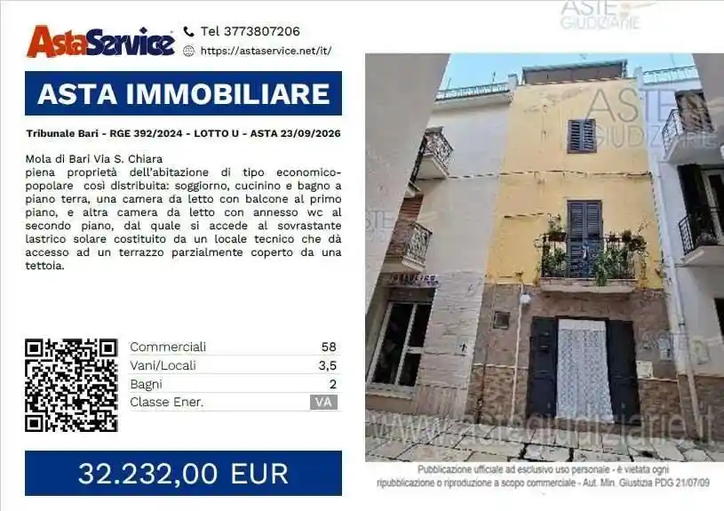 Appartamento in vendita a Mola di Bari