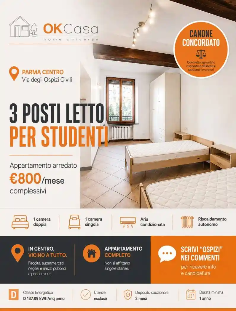 Appartamento in affitto a Parma