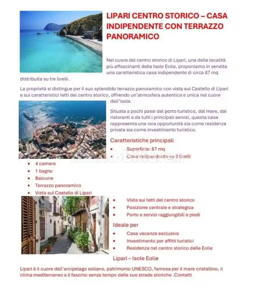 Casa indipendente in vendita a Lipari