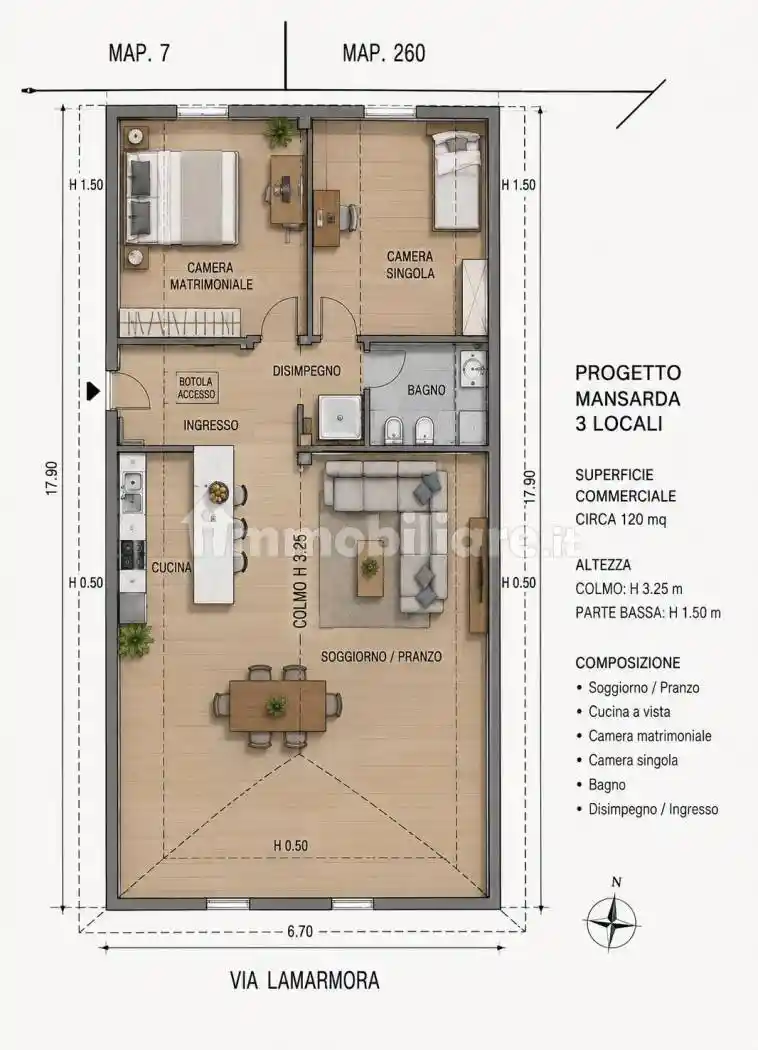 Attico - Mansarda in vendita a Lainate