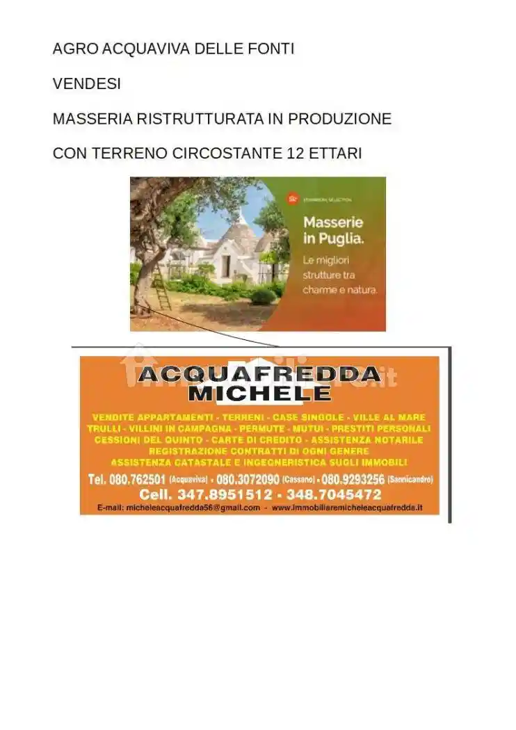 Rustico - Casale in vendita a Acquaviva delle Fonti