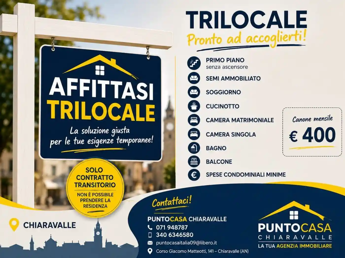 Appartamento in affitto a Chiaravalle