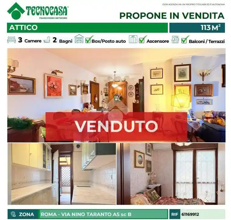 Attico - Mansarda in vendita a Roma