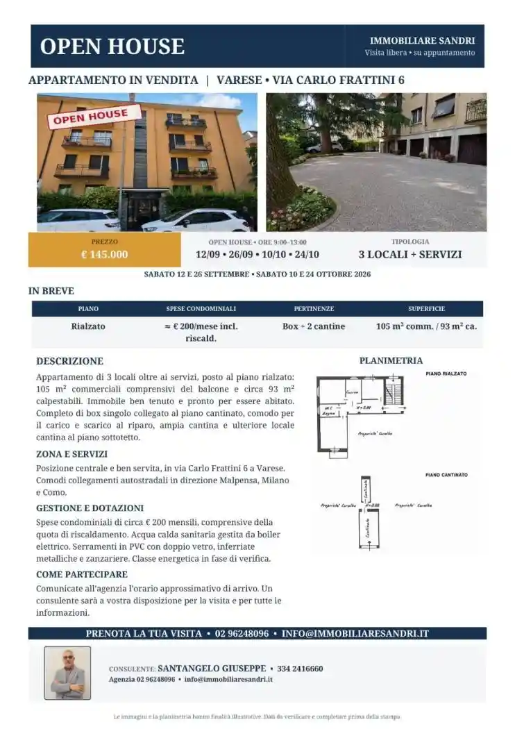 Appartamento in vendita a Varese