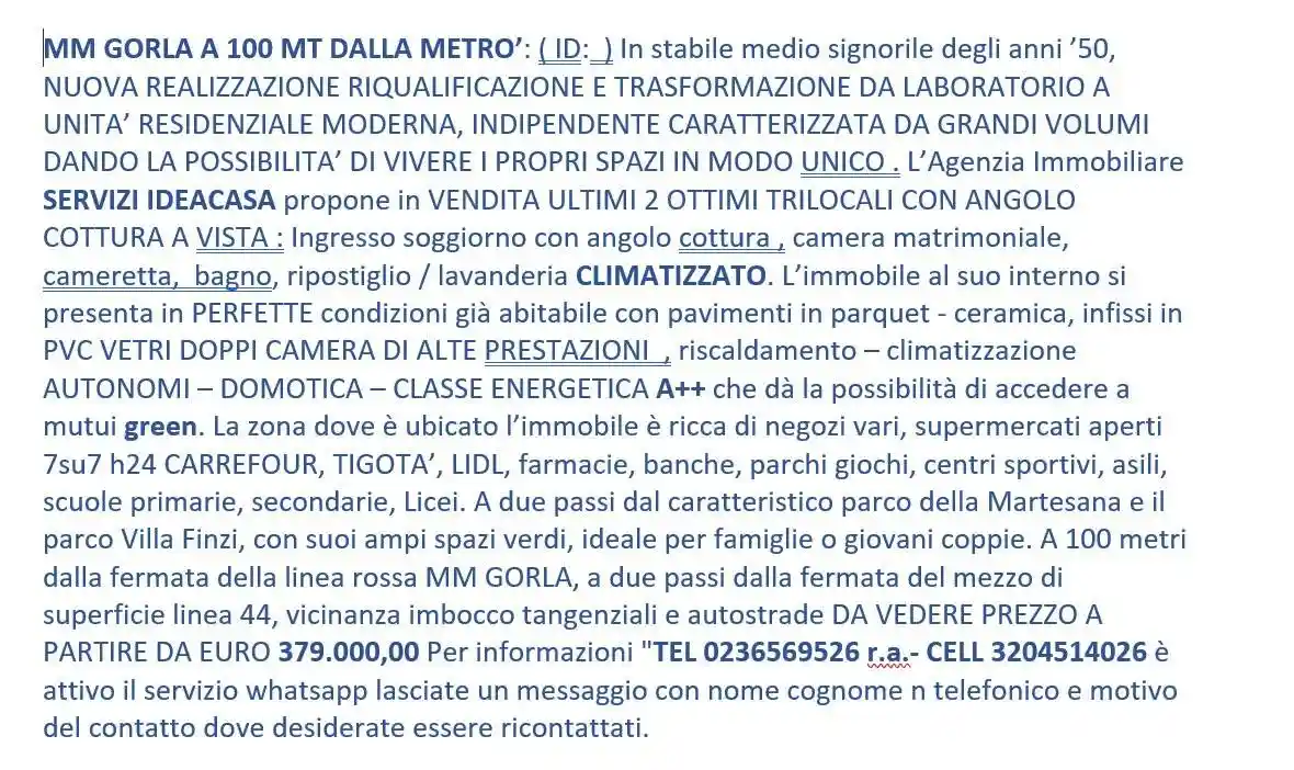 Appartamento in vendita a Milano