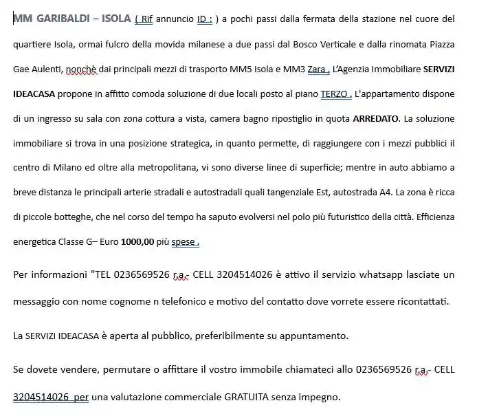 Appartamento in affitto a Milano