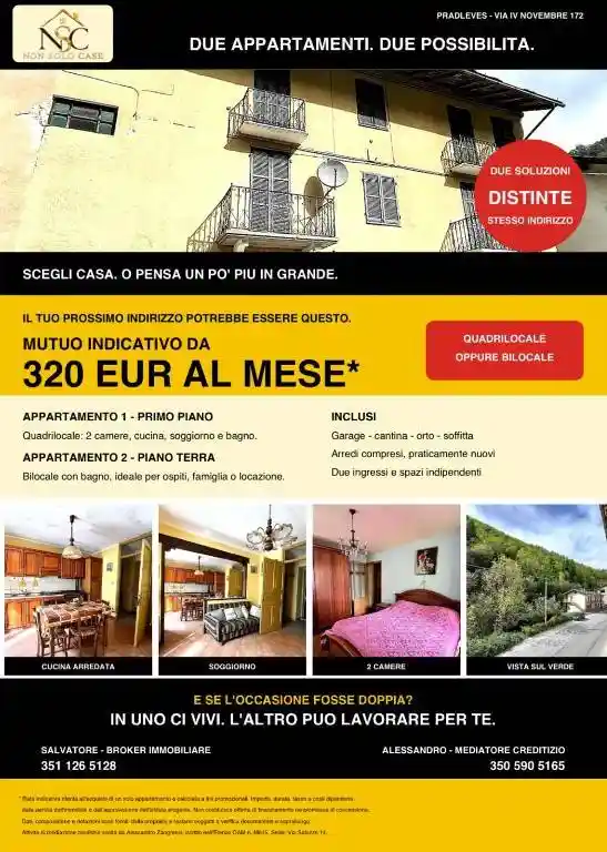 Appartamento in vendita a Pradleves