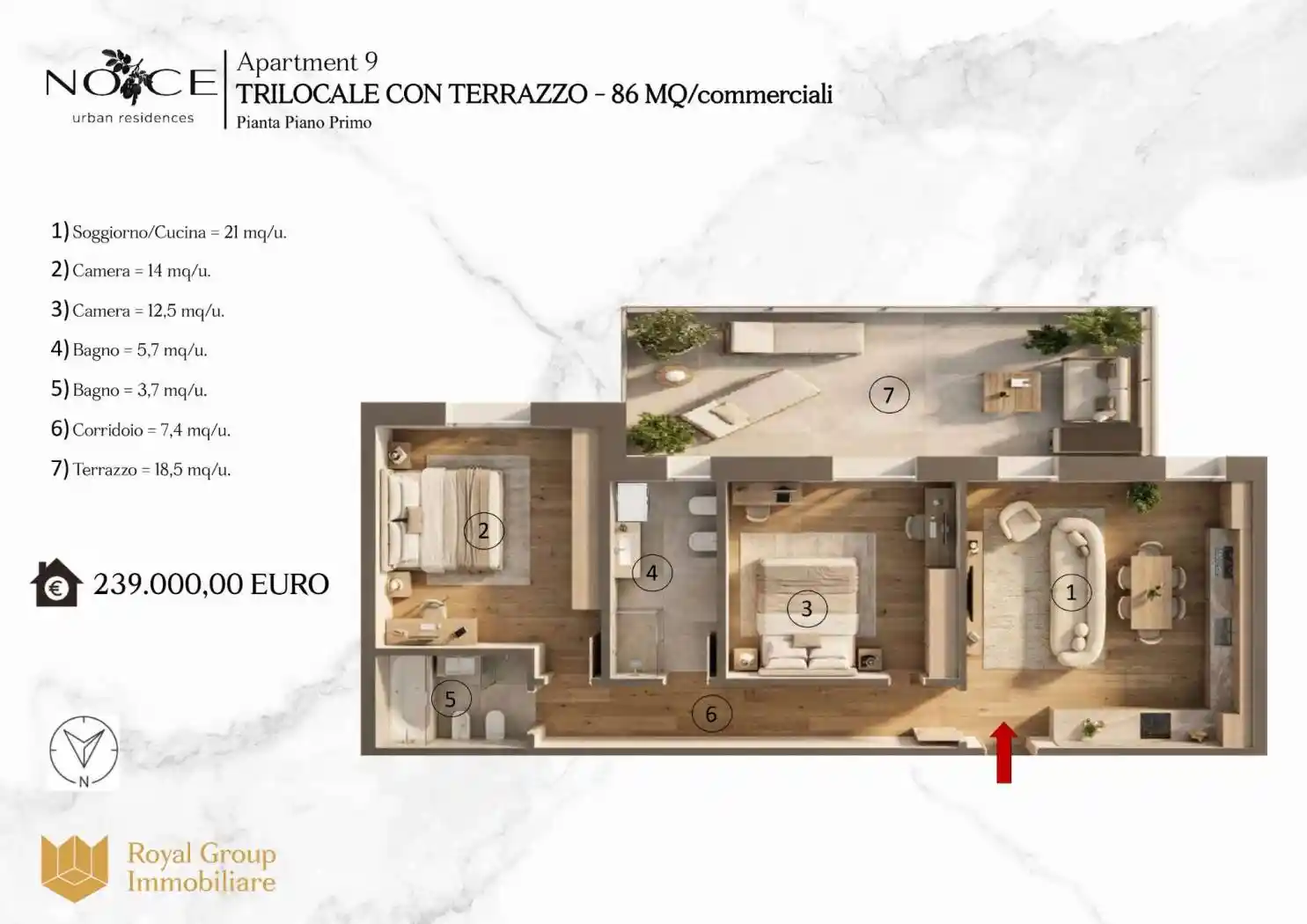 Appartamento in vendita a Noceto