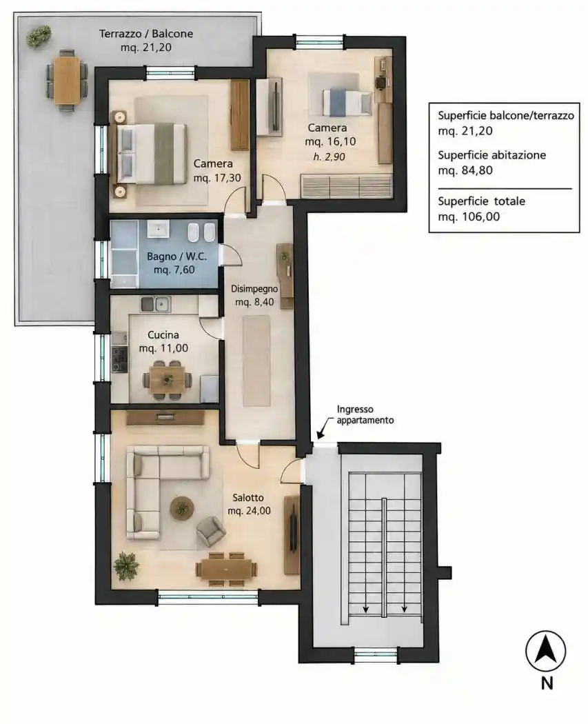 Appartamento in affitto a Quarto