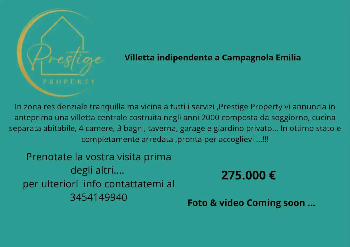 Villetta a schiera in vendita a Campagnola Emilia