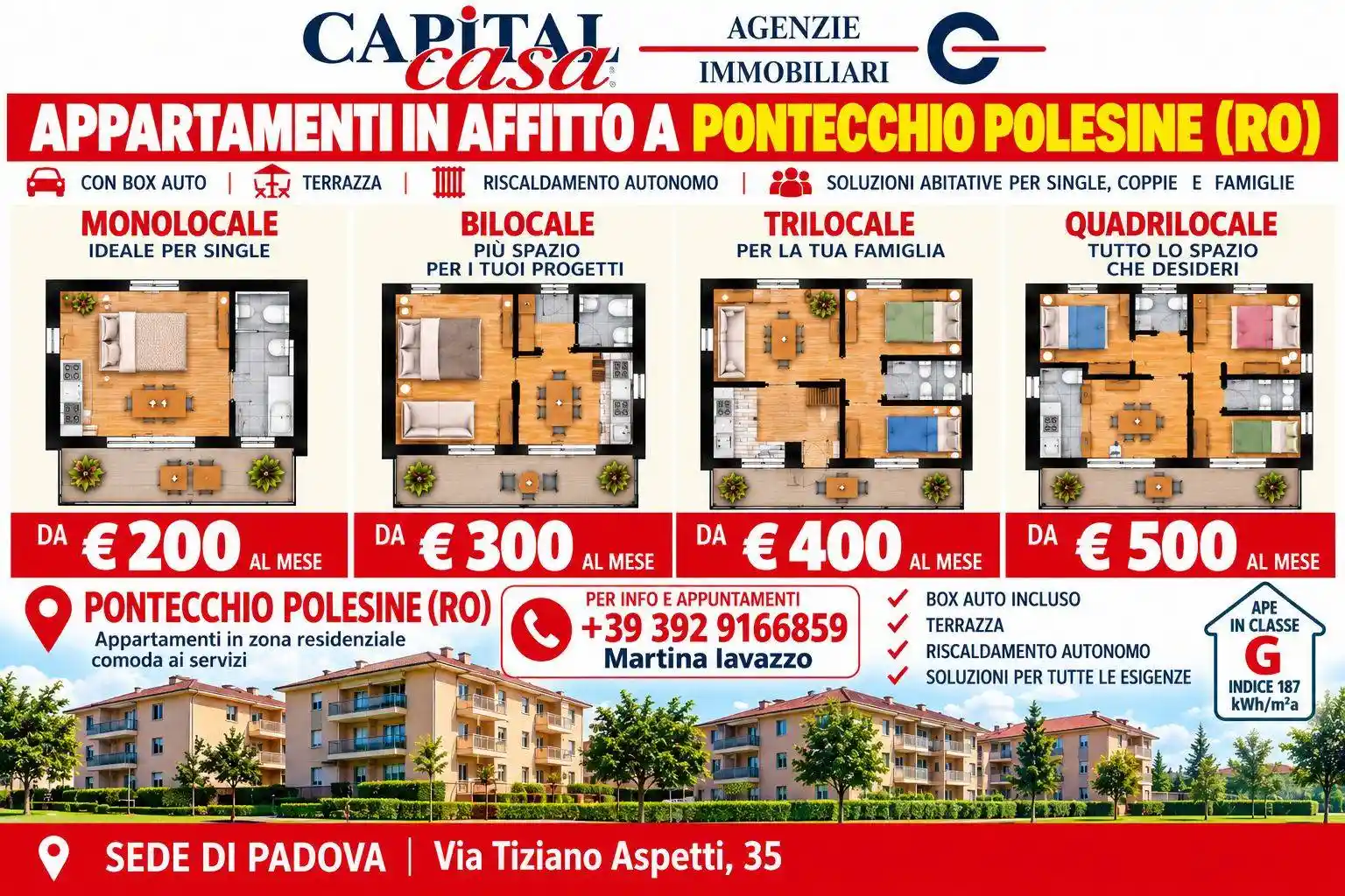 Appartamento in affitto a Pontecchio Polesine