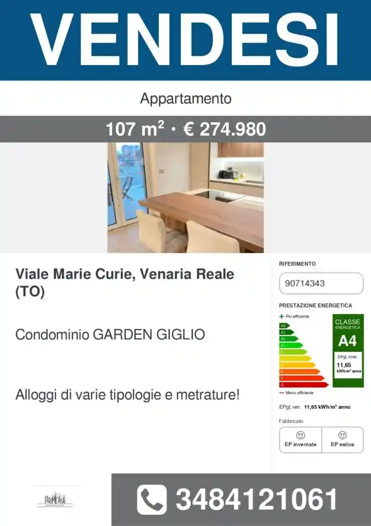 Appartamento in vendita a Venaria Reale